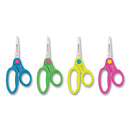 Westcott Scissor Caddy with Kids' Scissors, 5" Long, 2" Cut Length, Light Blue; Light Green; Pink; Yellow, Straight Handles, 24/Set