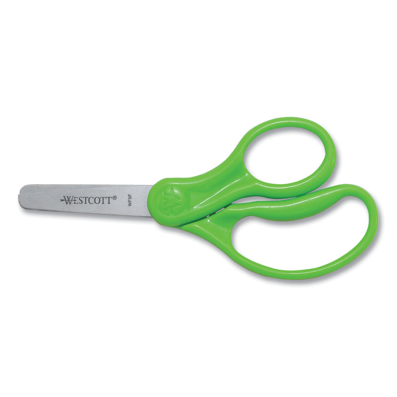 Westcott For Kids Scissors, Blunt Tip, 5" Long, 1.75" Cut Length, Randomly Assorted Straight Handles