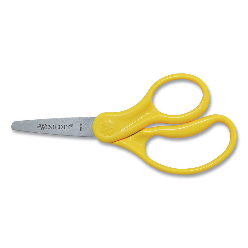 Westcott For Kids Scissors, Pointed Tip, 5" Long, 1.75" Cut Length, Randomly Assorted Straight Handles