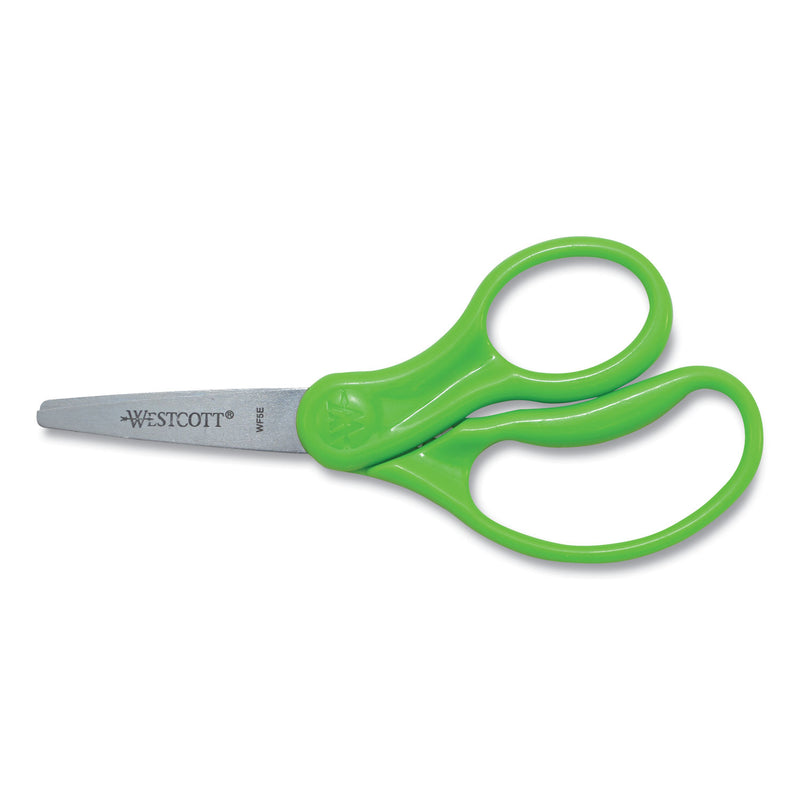 Westcott For Kids Scissors, Pointed Tip, 5" Long, 1.75" Cut Length, Randomly Assorted Straight Handles