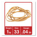 Universal Rubber Bands, Size 33, 0.04" Gauge, Beige, 1 lb Box, 640/Pack