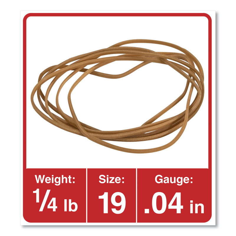 Universal Rubber Bands, Size 19, 0.04" Gauge, Beige, 4 oz Box, 310/Pack