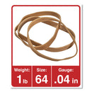 Universal Rubber Bands, Size 64, 0.04" Gauge, Beige, 1 lb Bag, 320/Pack