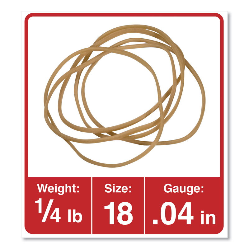 Universal Rubber Bands, Size 18, 0.04" Gauge, Beige, 4 oz Box, 400/Pack