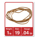 Universal Rubber Bands, Size 19, 0.04" Gauge, Beige, 1 lb Bag, 1,240/Pack