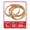 Universal Rubber Bands, Size 12, 0.04" Gauge, Beige, 1 lb Box, 2,500/Pack