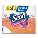 Scott ComfortPlus Toilet Paper, Double Roll, Bath Tissue, Septic Safe, 1-Ply, White, 231 Sheets/Roll, 12 Rolls/Pack, 4 Packs/Carton