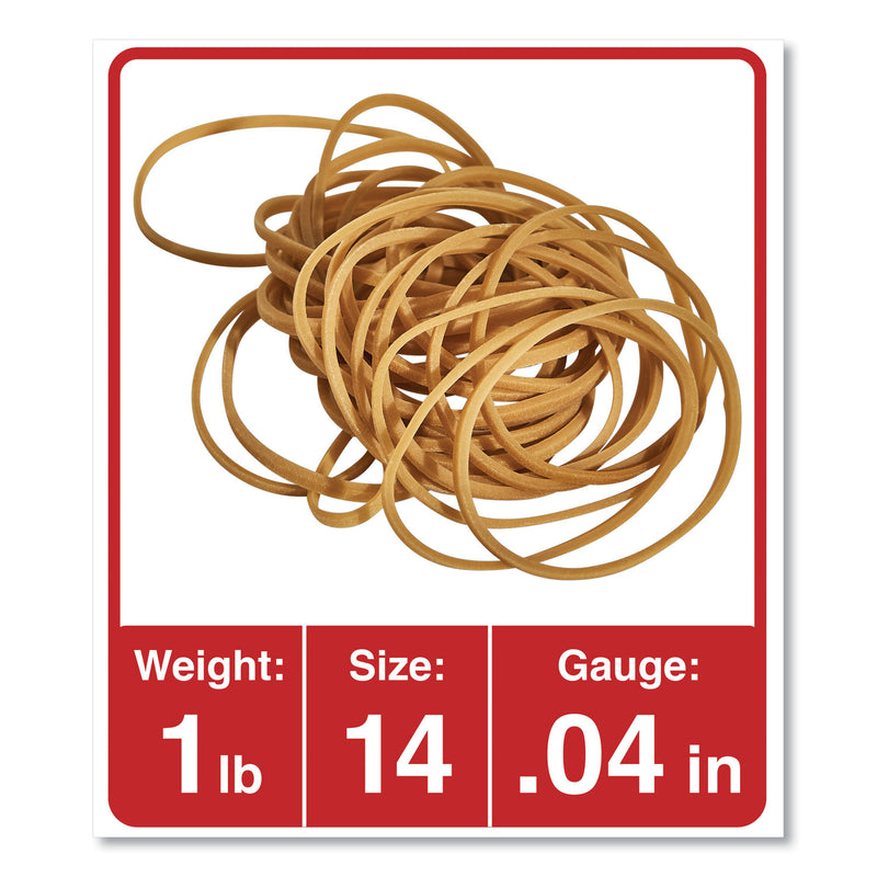Universal Rubber Bands, Size 14, 0.04" Gauge, Beige, 1 lb Box, 2,200/Pack