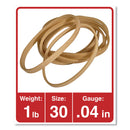 Universal Rubber Bands, Size 30, 0.04" Gauge, Beige, 1 lb Box, 1,100/Pack