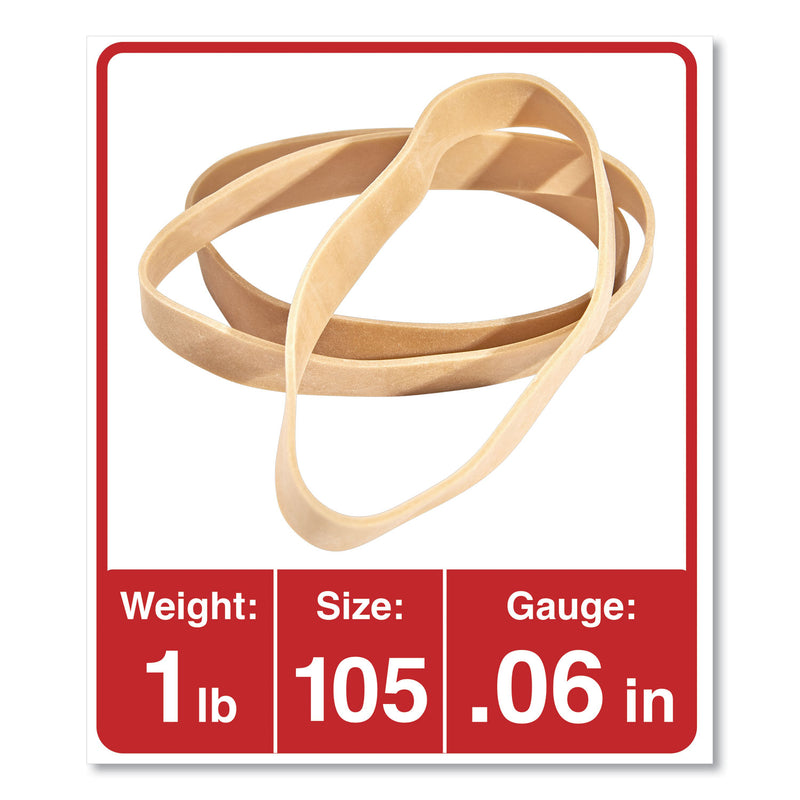 Universal Rubber Bands, Size 105, 0.06" Gauge, Beige, 1 lb Box, 55/Pack