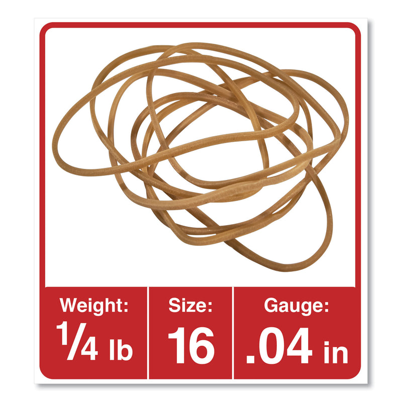 Universal Rubber Bands, Size 16, 0.04" Gauge, Beige, 4 oz Box, 475/Pack