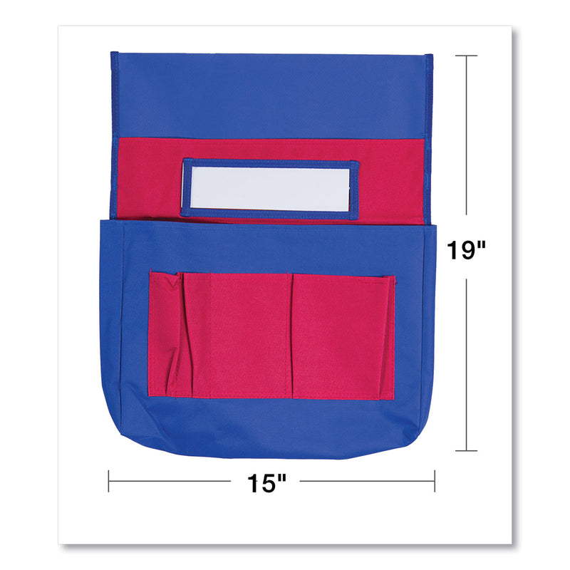 Carson-Dellosa Education Chairback Buddy Pocket Chart, 7 Pockets, 15 x 19, Blue/Red