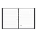 Blue Sky Aligned Business Notebook, 1 Subject, Meeting Notes Format, Narrow Rule, Black Cover, 11 x 8.5, 78 Sheets