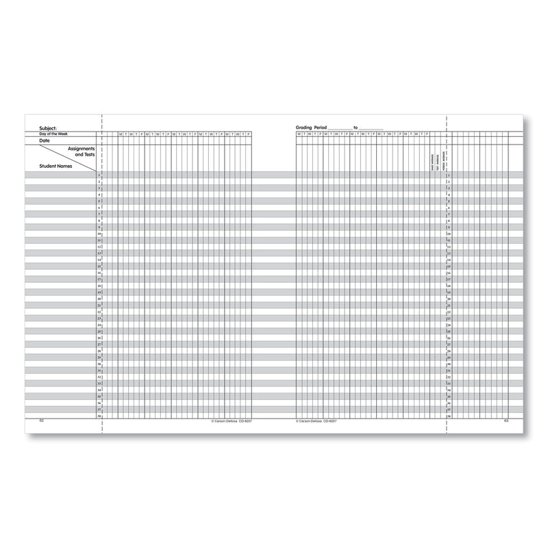 Carson-Dellosa Education School Year Record Book, 9-10 Week Term: 2-Page Spread (35 Students), 2-Page Spread (8 Classes), 11 x 8.5, Multicolor Cover