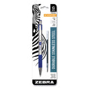 Zebra G-301 Gel Pen, Retractable, Medium 0.7 mm, Blue Ink, Stainless Steel/Blue Barrel