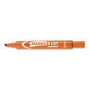 Avery MARKS A LOT Large Desk-Style Permanent Marker, Broad Chisel Tip, Orange, Dozen (8883)