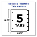 Avery Insertable Big Tab Plastic 1-Pocket Dividers, 5-Tab, 11.13 x 9.25, Assorted, 1 Set