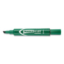 Avery MARKS A LOT Regular Desk-Style Permanent Marker, Broad Chisel Tip, Green, Dozen (7885)