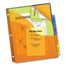 Avery Insertable Big Tab Plastic Three-Pocket Corner Lock Dividers, 5-Tab, 11.13 x 9.25, Assorted, 1 Set