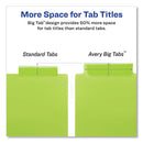 Avery Insertable Big Tab Plastic 2-Pocket Dividers, 5-Tab, 11.13 x 9.25, Assorted, 1 Set
