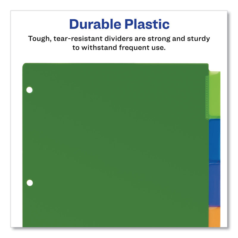 Avery Insertable Big Tab Plastic Dividers, 5-Tab, 11 x 8.5, Assorted, 1 Set