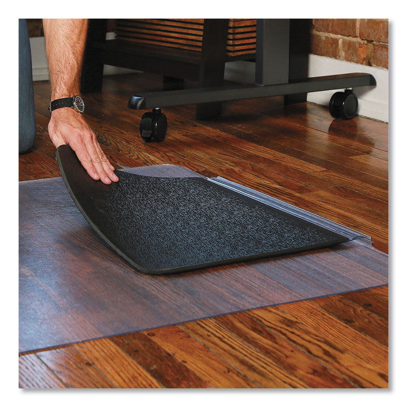 ES Robbins Sit or Stand Mat for Carpet or Hard Floors, 36 x 53 with Lip, Clear/Black