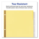 Avery Insertable Big Tab Dividers, 5-Tab, Double-Sided Gold Edge Reinforcing, 11 x 8.5, Buff, Clear Tabs, 24 Sets