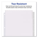 Avery Insertable Big Tab Dividers, 5-Tab, Single-Sided Copper Edge Reinforcing, 11.13 x 9.25, White, Clear Tabs, 1 Set