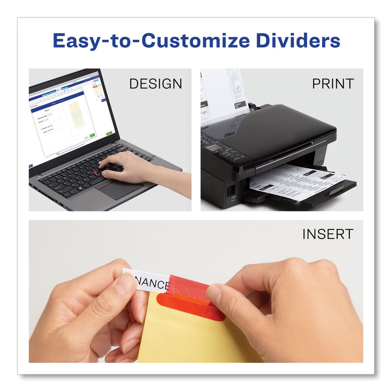 Avery Insertable Big Tab Dividers, 8-Tab, Double-Sided Gold Edge Reinforcing, 11 x 8.5, Buff, Assorted Tabs, 1 Set