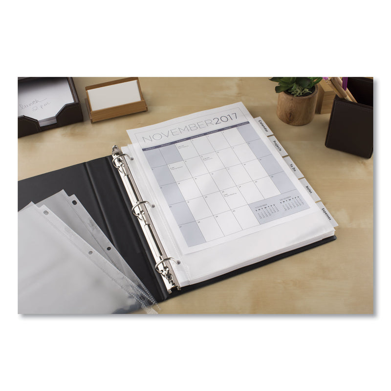 Avery Insertable Big Tab Dividers, 5-Tab, Single-Sided Copper Edge Reinforcing, 11.13 x 9.25, White, Clear Tabs, 1 Set