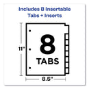 Avery Insertable Big Tab Dividers, 8-Tab, Double-Sided Gold Edge Reinforcing, 11 x 8.5, Buff, Assorted Tabs, 1 Set