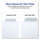Avery Insertable Big Tab Dividers, 5-Tab, Single-Sided Copper Edge Reinforcing, 11.13 x 9.25, White, Clear Tabs, 1 Set