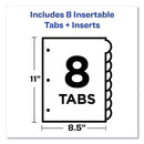 Avery Insertable Big Tab Dividers, 8-Tab, Double-Sided Gold Edge Reinforcing, 11 x 8.5, Buff, Assorted Tabs, 1 Set