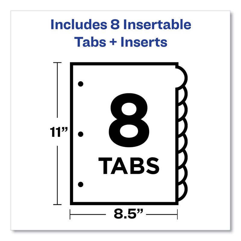 Avery Insertable Big Tab Dividers, 8-Tab, Double-Sided Gold Edge Reinforcing, 11 x 8.5, Buff, Assorted Tabs, 1 Set