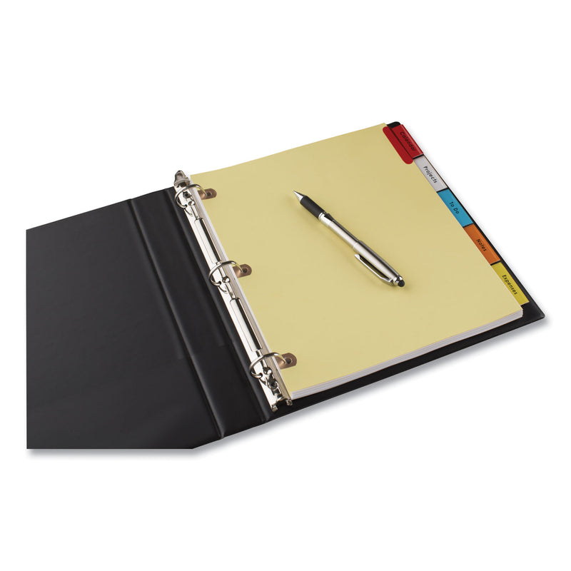 Avery Insertable Big Tab Dividers, 5-Tab, Single-Sided Copper Edge Reinforcing, 11 x 8.5, Buff, Assorted Tabs, 1 Set