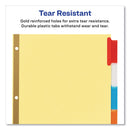 Avery Insertable Big Tab Dividers, 5-Tab, Double-Sided Gold Edge Reinforcing, 11 x 8.5, Buff, Assorted Tabs, 1 Set