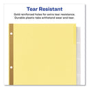 Avery Insertable Big Tab Dividers, 5-Tab, Double-Sided Gold Edge Reinforcing, 11 x 8.5, Buff, Clear Tabs, 1 Set