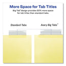 Avery Insertable Big Tab Dividers, 8-Tab, Double-Sided Gold Edge Reinforcing, 11 x 8.5, Buff, Clear Tabs, 24 Sets