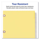 Avery Insertable Big Tab Dividers, 5-Tab, Single-Sided Copper Edge Reinforcing, 11 x 8.5, Buff, Clear Tabs, 1 Set
