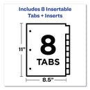 Avery Insertable Big Tab Plastic Dividers, 8-Tab, 11 x 8.5, Assorted, 1 Set