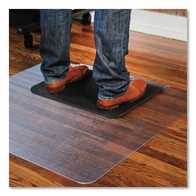 ES Robbins Sit or Stand Mat for Carpet or Hard Floors, 36 x 53 with Lip, Clear/Black