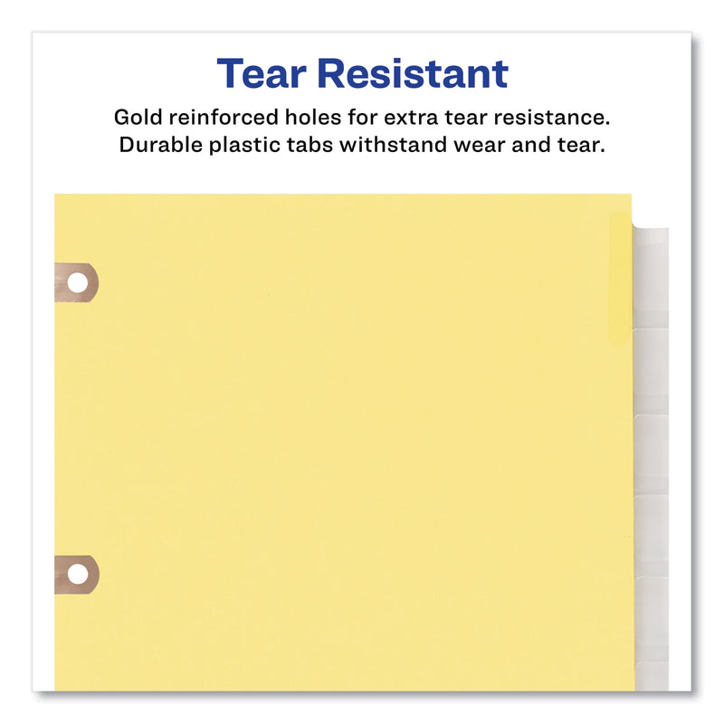 Avery Insertable Big Tab Dividers, 8-Tab, Double-Sided Gold Edge Reinforcing, 11 x 8.5, Buff, Clear Tabs, 1 Set