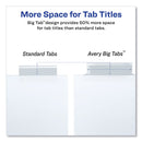 Avery Insertable Big Tab Dividers, 8-Tab, 11.13 x 9.25, White, Clear Tabs, 1 Set