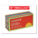Universal Self-Stick Note Pads, 3" x 3", Assorted Neon Colors, 100 Sheets/Pad, 12 Pads/Pack