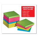Universal Self-Stick Note Pads, 3" x 3", Assorted Neon Colors, 100 Sheets/Pad, 12 Pads/Pack