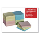Universal Self-Stick Note Pad Cabinet Pack, 3" x 3", Assorted Pastel Colors, 90 Sheets/Pad, 24 Pads/Pack