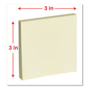 Universal Fan-Folded Self-Stick Pop-Up Note Pads, 3" x 3", Yellow, 100 Sheets/Pad, 12 Pads/Pack