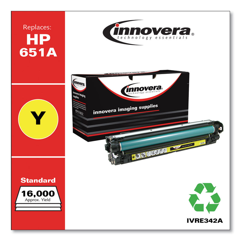 Innovera Remanufactured Yellow Toner, Replacement for 651A (CE342A), 13,500 Page-Yield