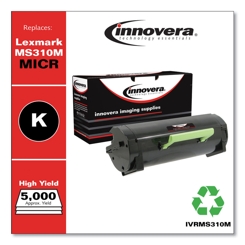 Innovera Remanufactured Black High-Yield MICR Toner, Replacement for MS310M (50F0HA0), 5,000 Page-Yield