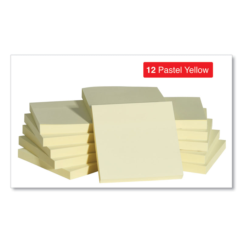 Universal Self-Stick Note Pads, 3" x 3", Yellow, 100 Sheets/Pad, 12 Pads/Pack
